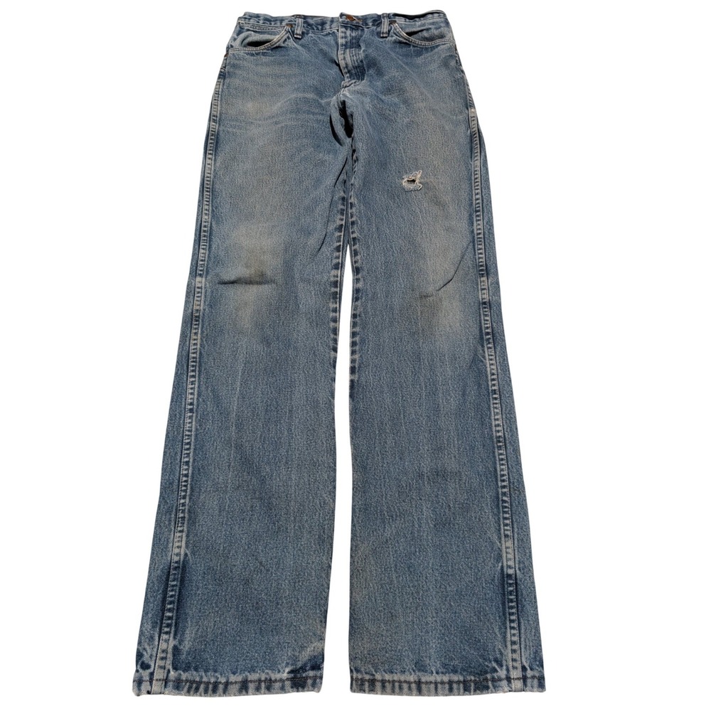 Wrangler Jeans‎ Mens 34x36 Blue Cowboy Cut Straight Leg Distressed Western